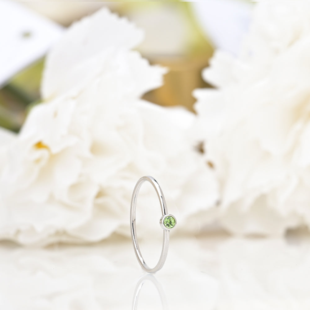 Cute Birthstone Ring | 18k White Gold Plated