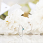 Cute Birthstone Ring | 18k White Gold Plated