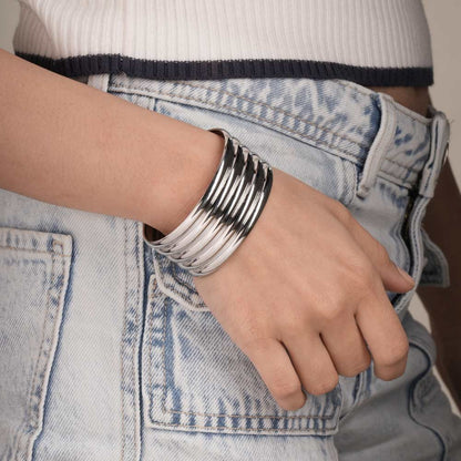 Silver Stack Cuff Bracelet