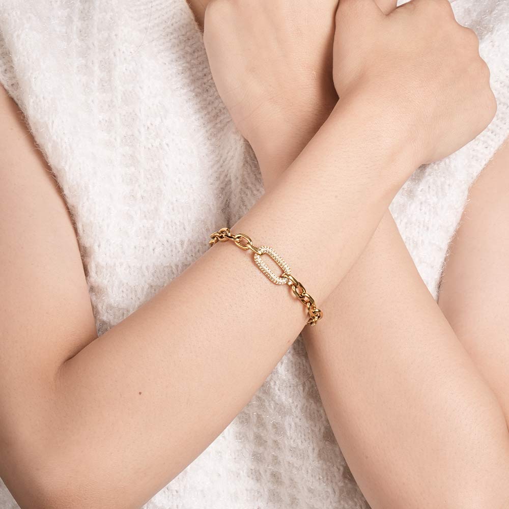 Cubic Zirconia Link Bracelet