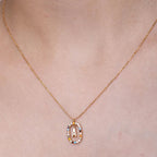Colourful Stones Initial Necklace- 18k Gold Vermeil