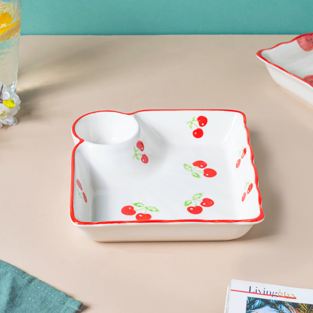 Cherry On Top Sectioned Plate Red