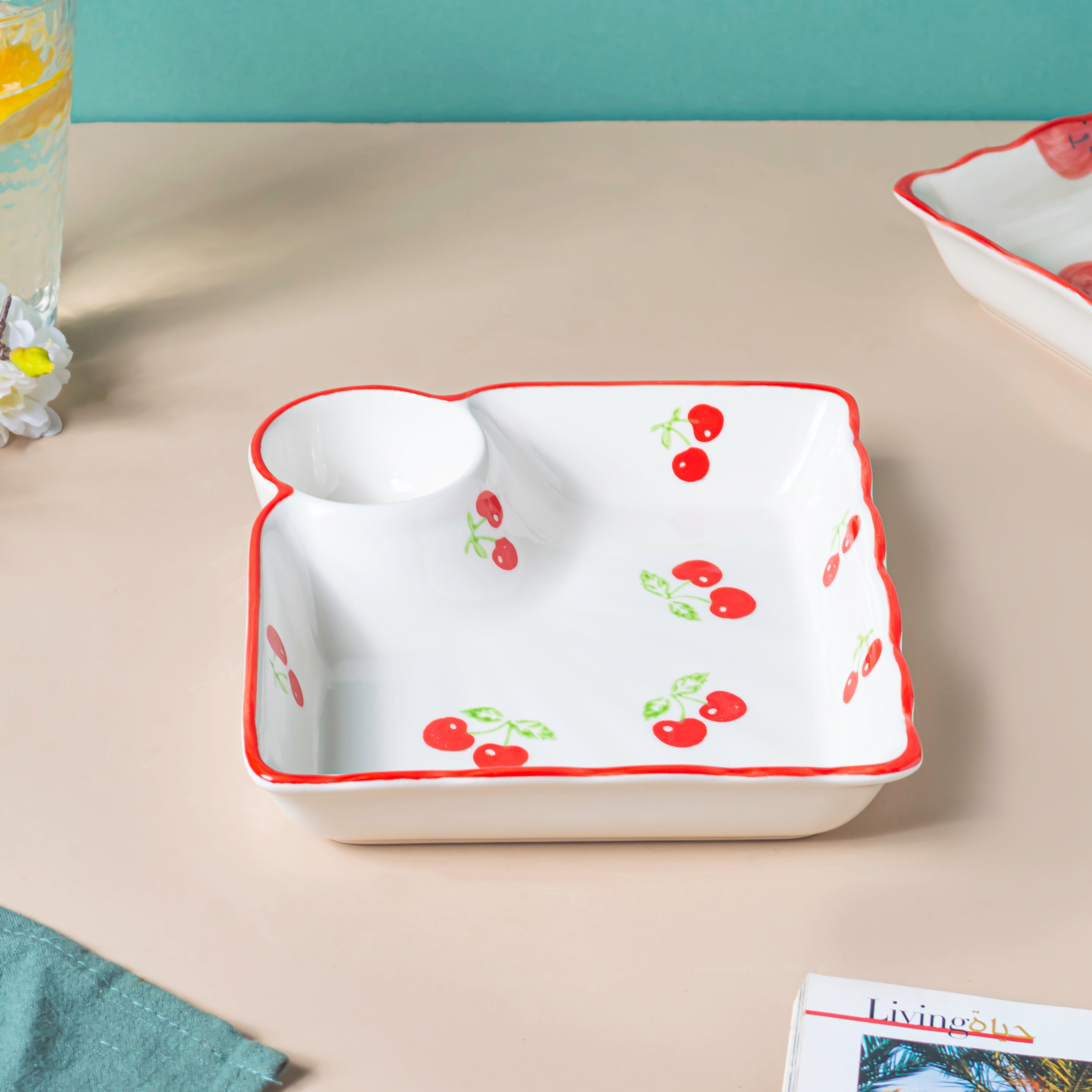 Cherry On Top Sectioned Plate Red