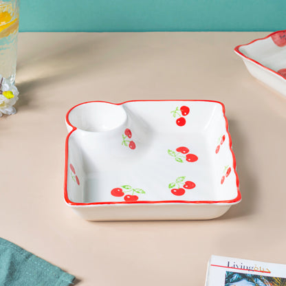 Cherry On Top Sectioned Plate Red