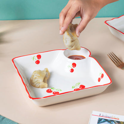 Cherry On Top Sectioned Plate Red