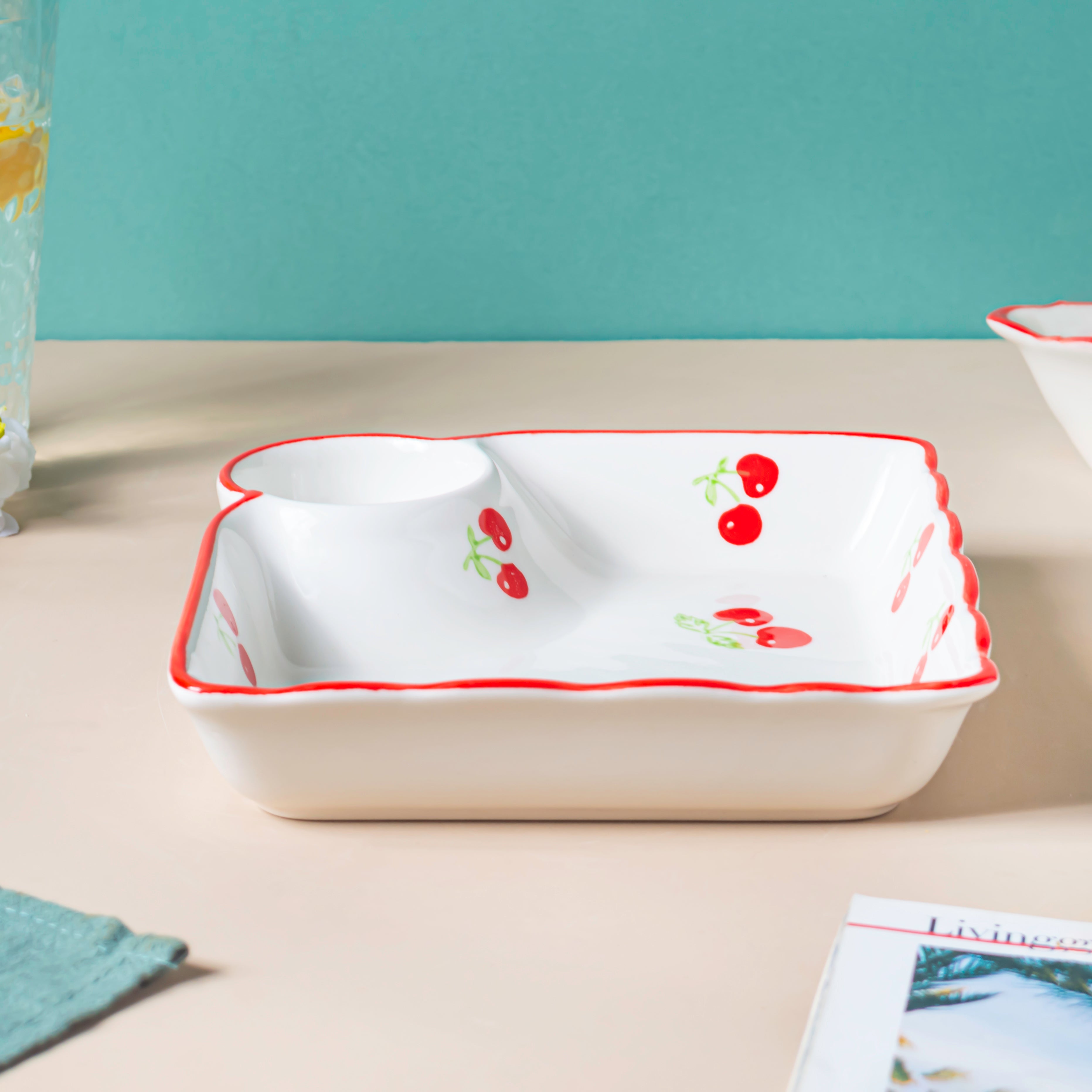 Cherry On Top Sectioned Plate Red