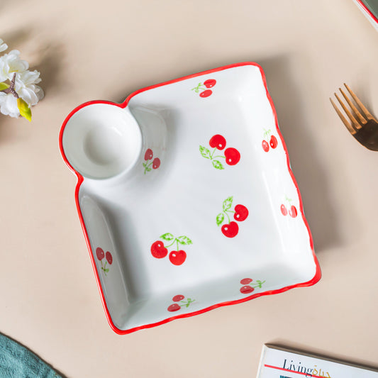 Cherry On Top Sectioned Plate Red