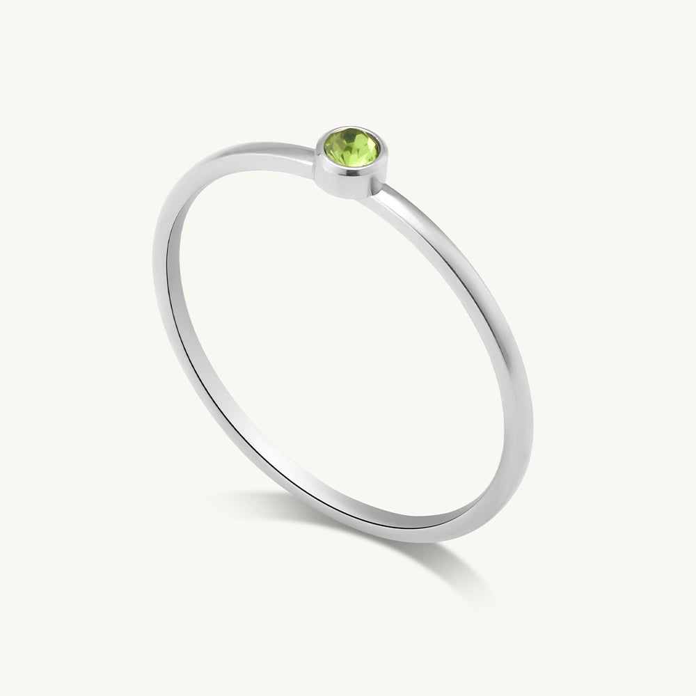 Cute Birthstone Ring | 18k White Gold Plated