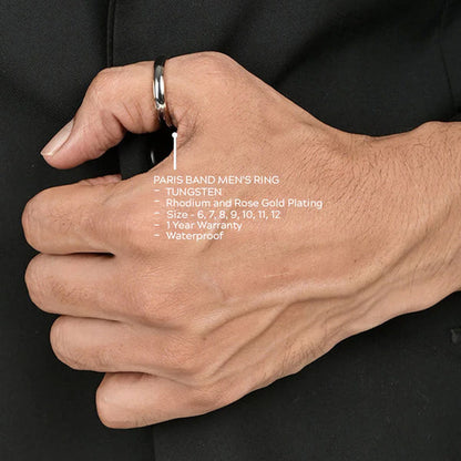 Paris Band Men's Ring- Tungsten
