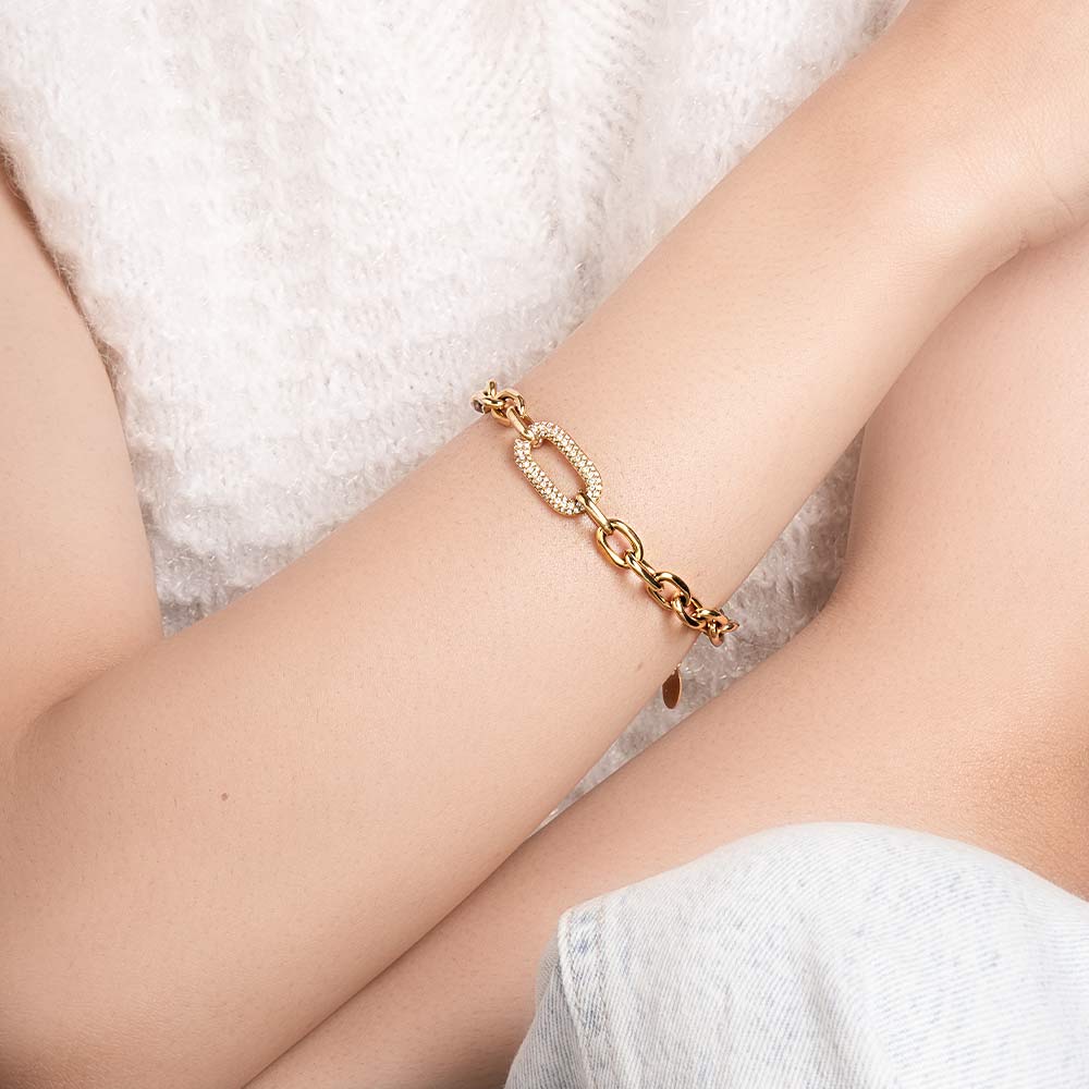 Cubic Zirconia Link Bracelet