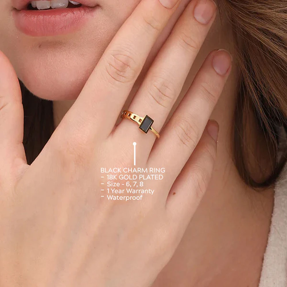 Black Charm Ring