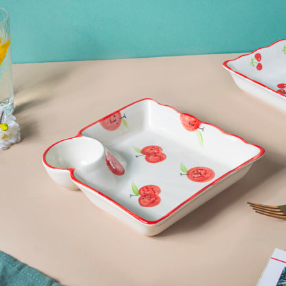 Jamming With Cranberry Sectioned Plate Red