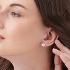 Classic Pearl Stud Earrings- 925 Silver