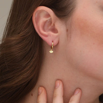 Tiny Iris Star Hoop Earrings