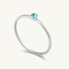 Cute Birthstone Ring | 18k White Gold Plated