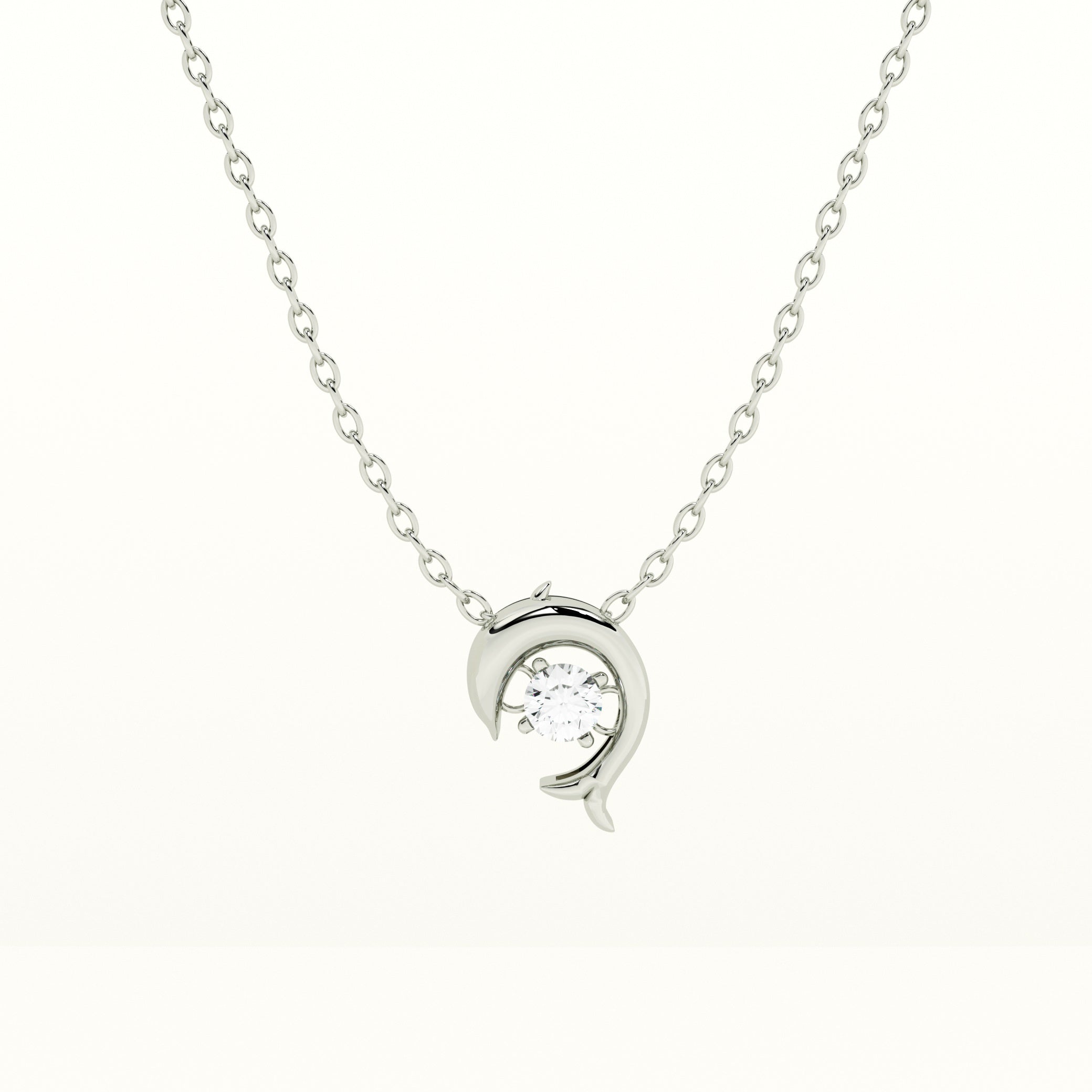 Crystal Dolphin 925 Sterling Silver Necklace