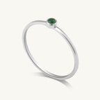 Cute Birthstone Ring | 18k White Gold Plated