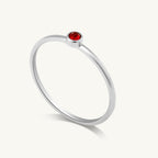 Cute Birthstone Ring | 18k White Gold Plated