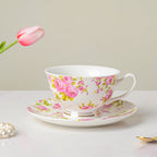 Pink Rose Ceramic Cup And Saucer Set 150 ml