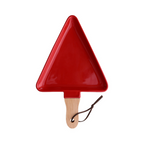 MERRY triangle plate with wooden handle - red