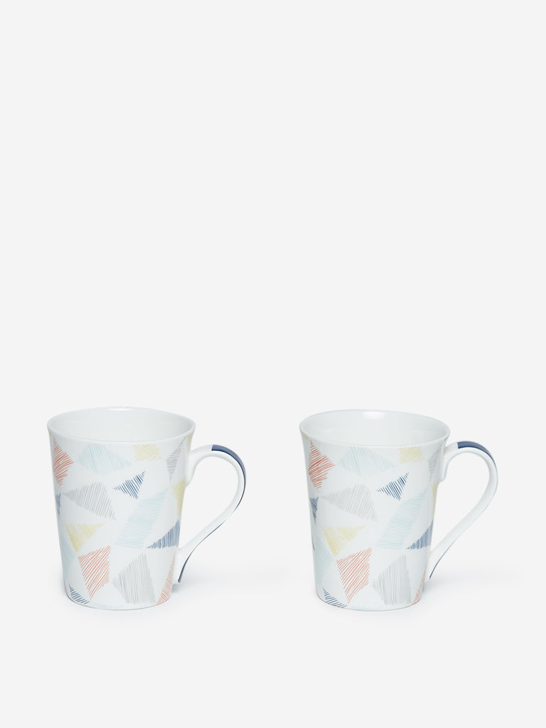 Westside Home Multicolour Geometrical Print Mugs Set of Two