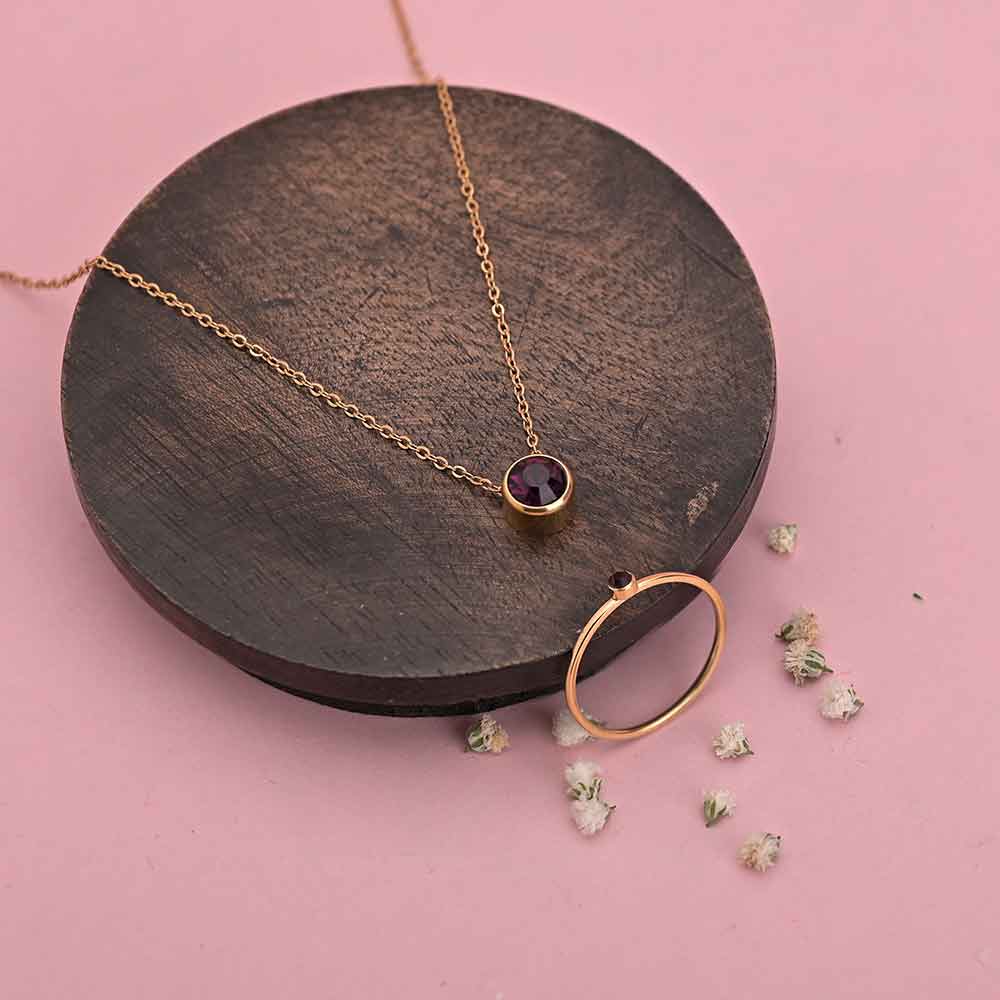 Birthstone Set |18K Rose Gold Plated