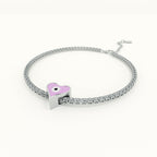 Dainty Charm 925 Sterling Silver Tennis Bracelet