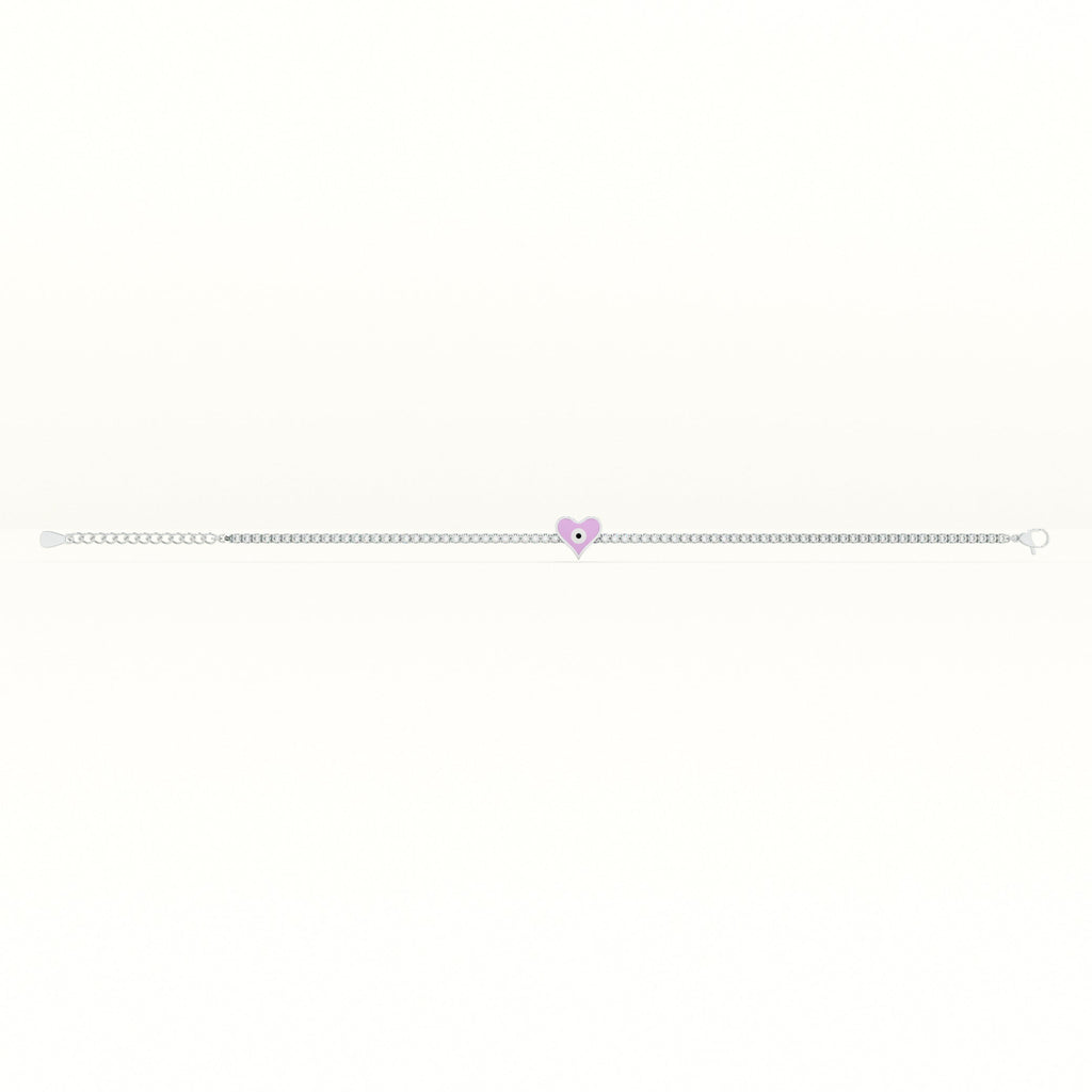 Dainty Charm 925 Sterling Silver Tennis Bracelet