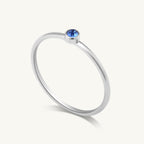 Cute Birthstone Ring | 18k White Gold Plated