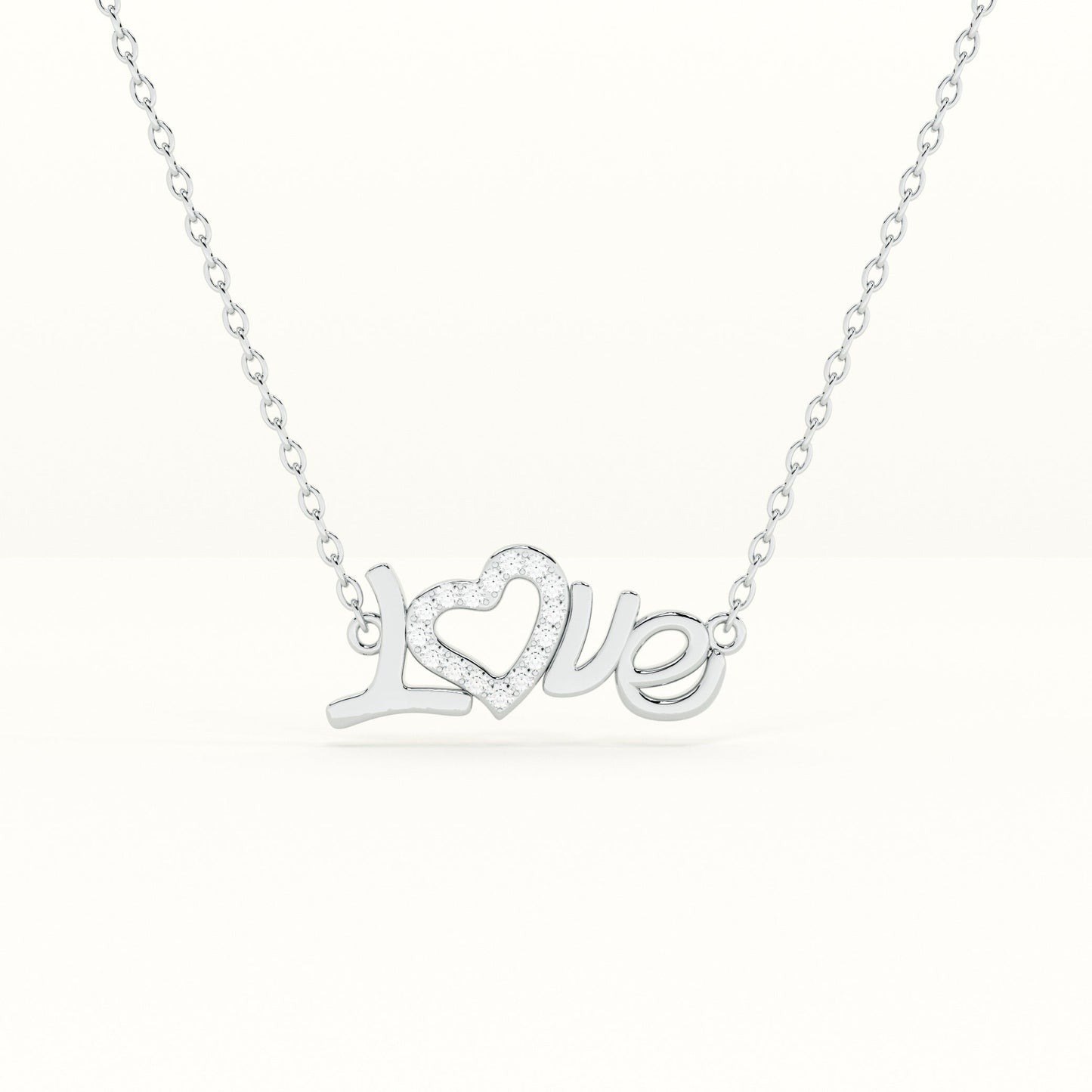Love 925 Sterling Silver  Necklace and Earring Set