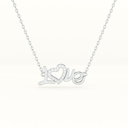 Love 925 Sterling Silver  Necklace and Earring Set
