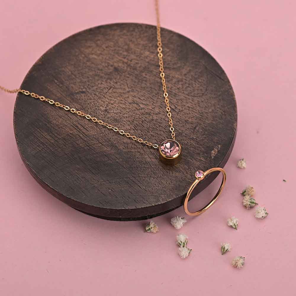 Birthstone Set |18K Rose Gold Plated