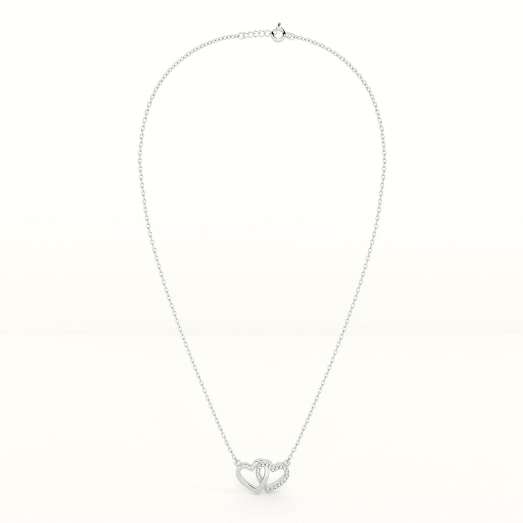 Linked Heart 925 Sterling Silver Necklace