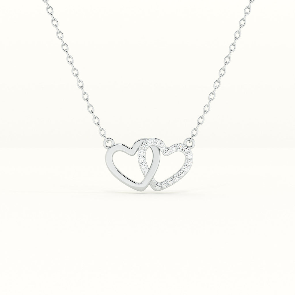 Linked Heart 925 Sterling Silver Necklace