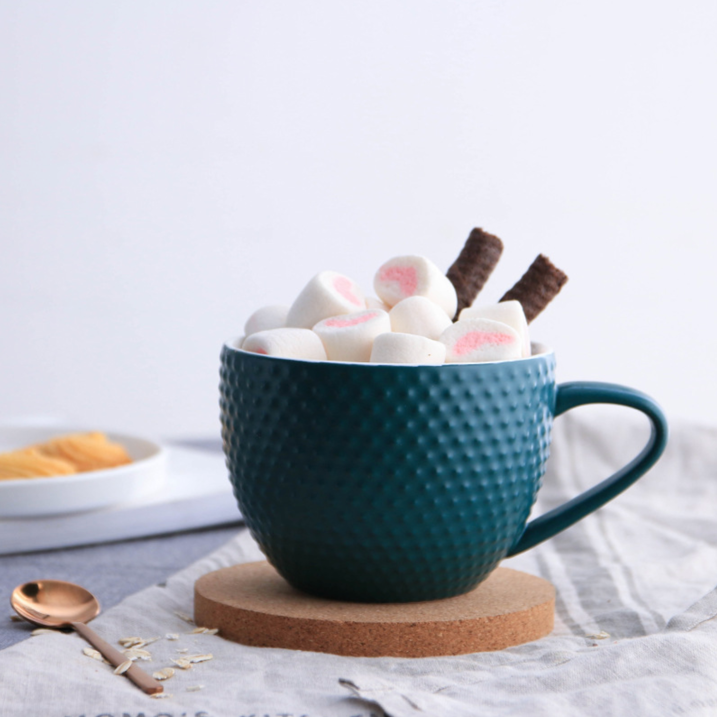 MAGNIFIQUE textured mug with coaster - Green