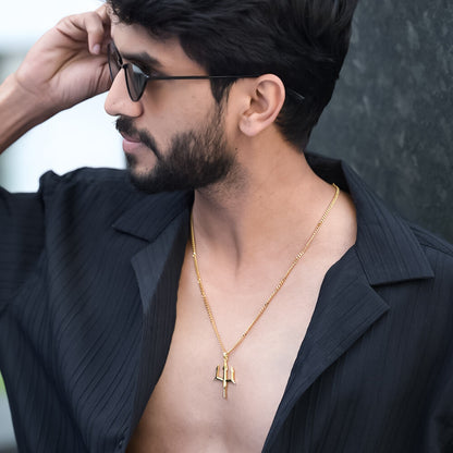 Golden Trident Necklace