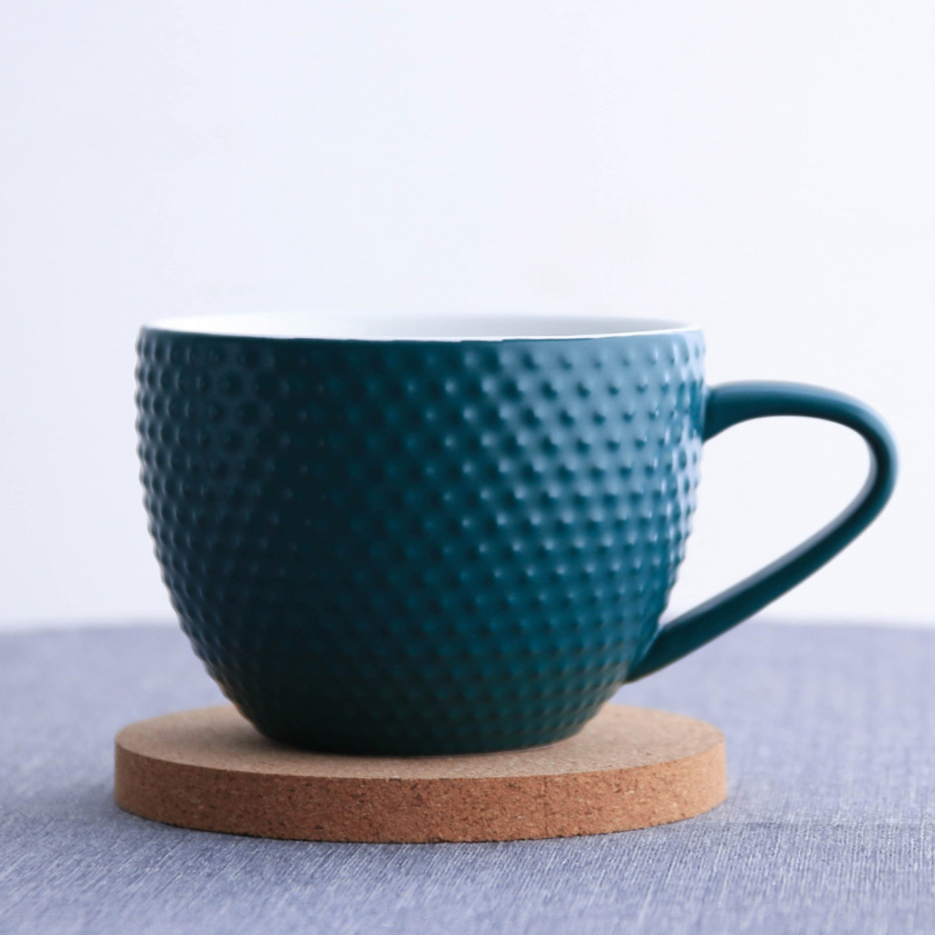 MAGNIFIQUE textured mug with coaster - Green