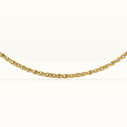 Twisted Gold 925 Sterling Silver Chain Necklace