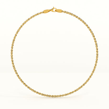 Twisted Gold 925 Sterling Silver Chain Necklace