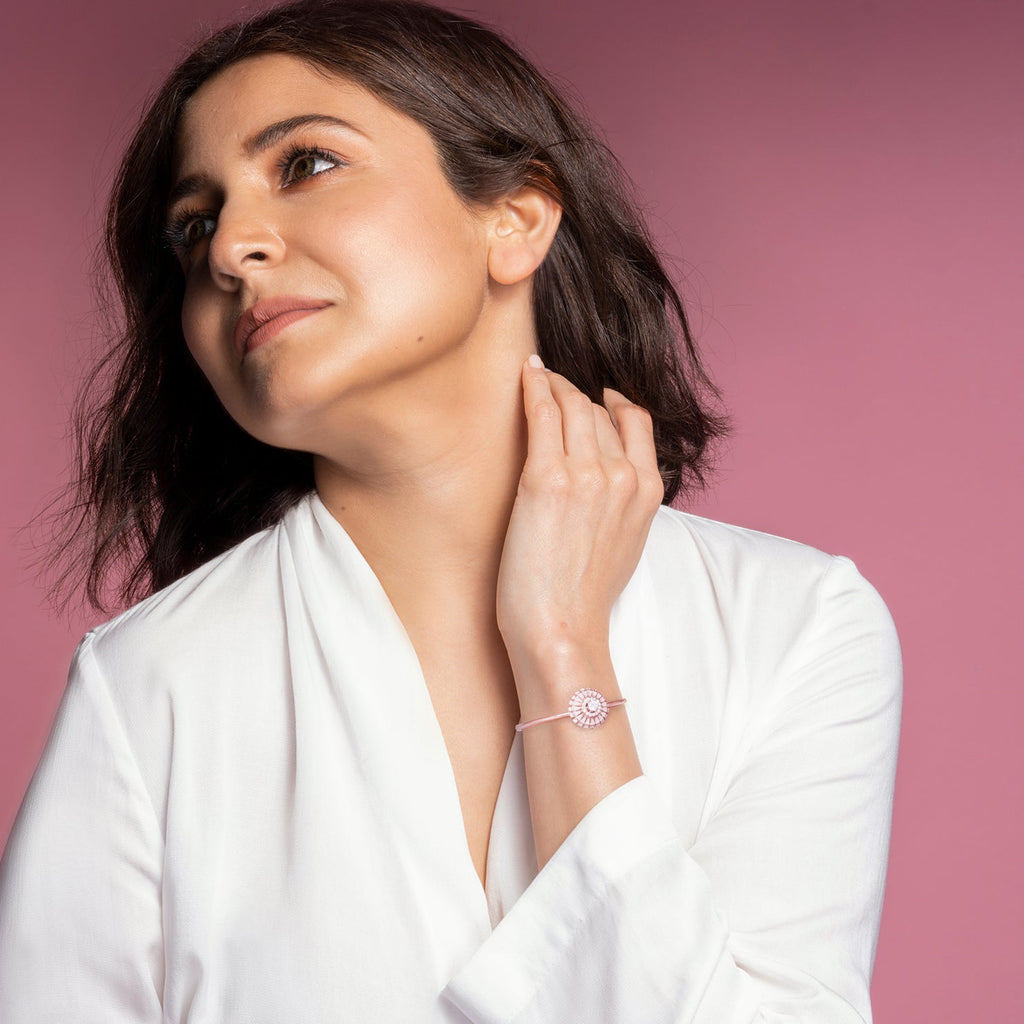 Anushka Sharma Rose Gold Baguette Sunshine Bangle Bracelet