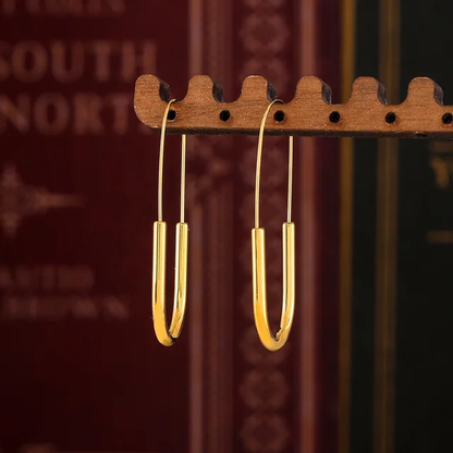 Sleek U Shaped Hoops Earrings