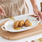 Rectangular Ceramic Serving Plate With Handle