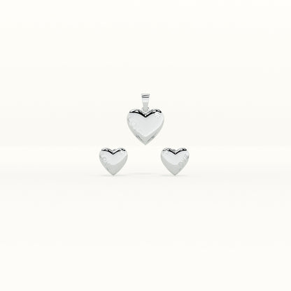 Eternal Love 925 Sterling Silver Pendant and Earring Set