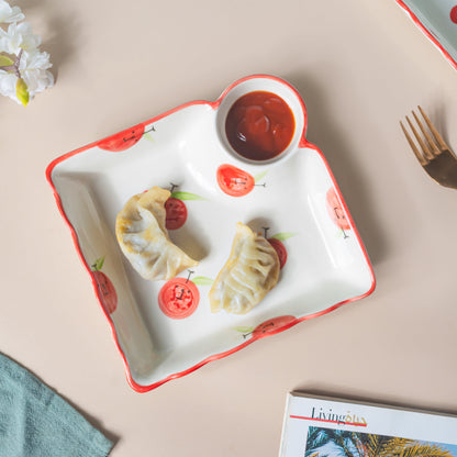Jamming With Cranberry Sectioned Plate Red