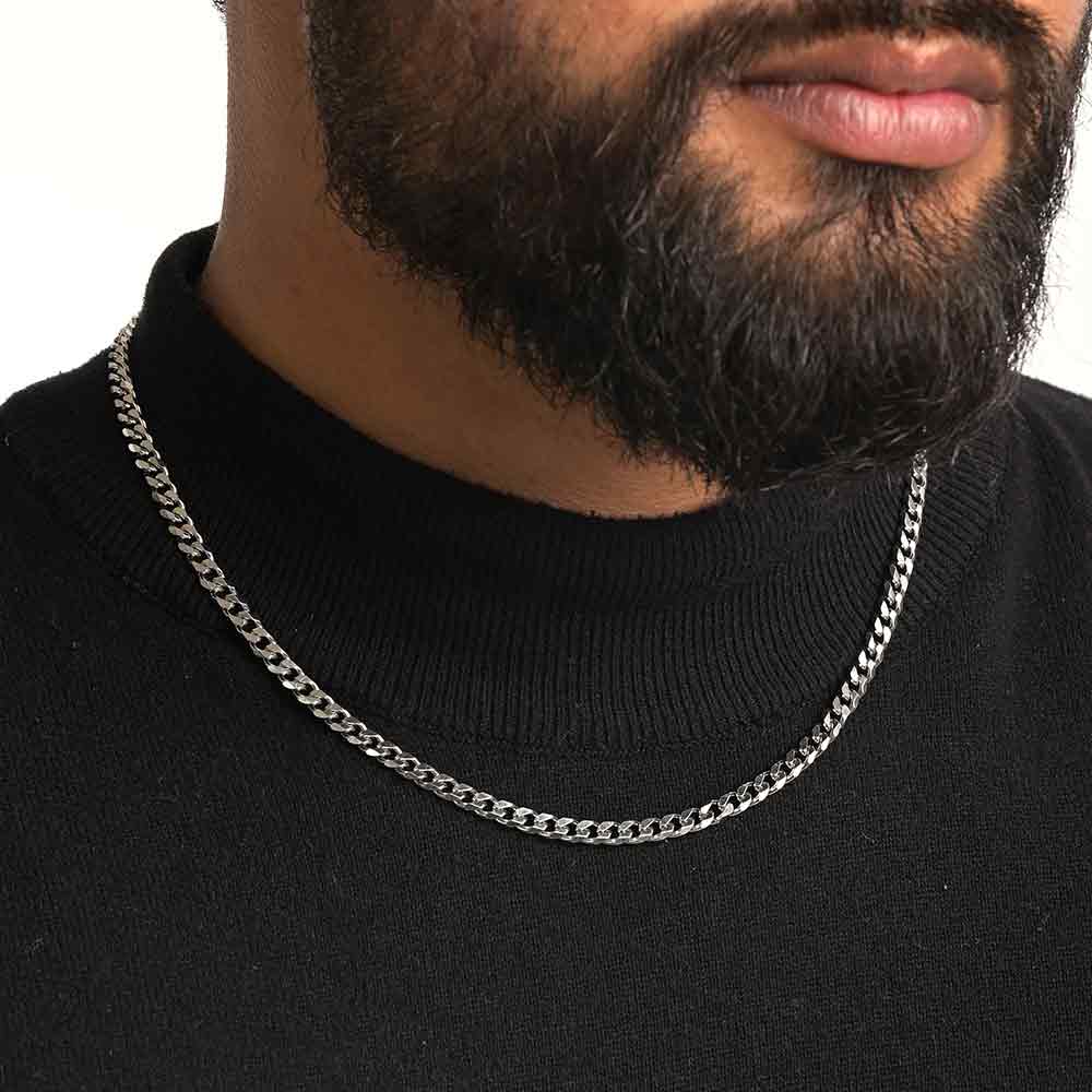 Cuban Chain | Rhodium Plated | 4 MM