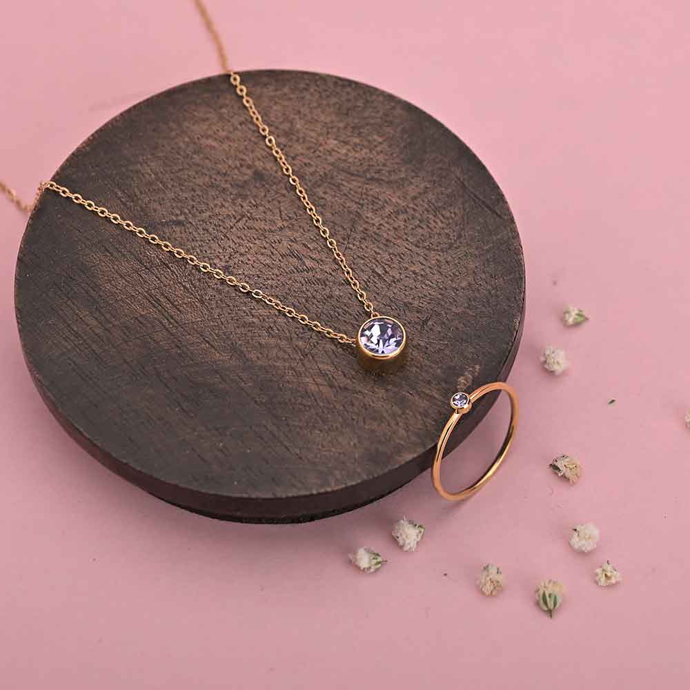Birthstone Set |18K Rose Gold Plated