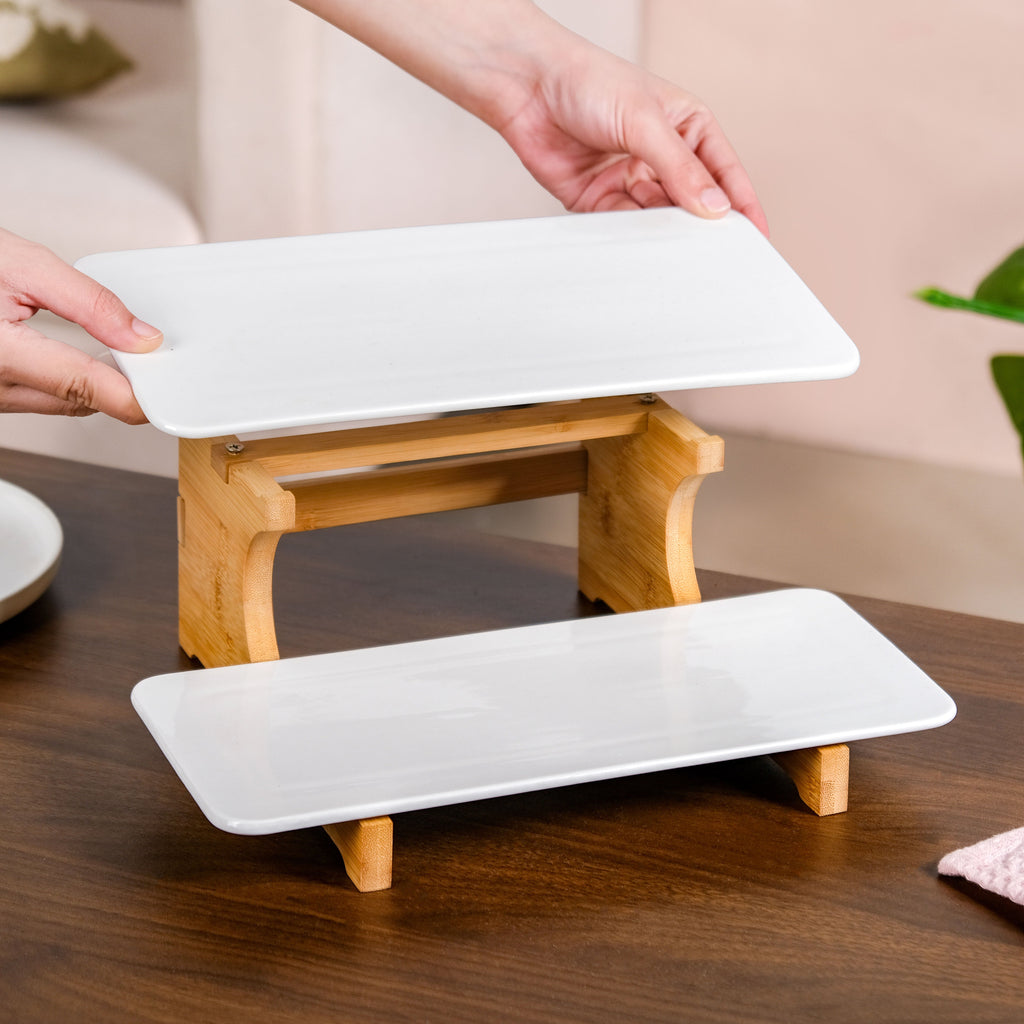 2 Tier Ceramic Dessert Platter