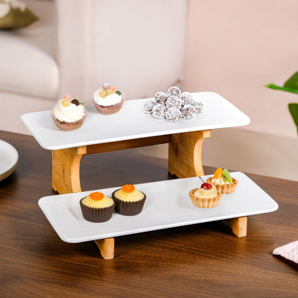 2 Tier Ceramic Dessert Platter