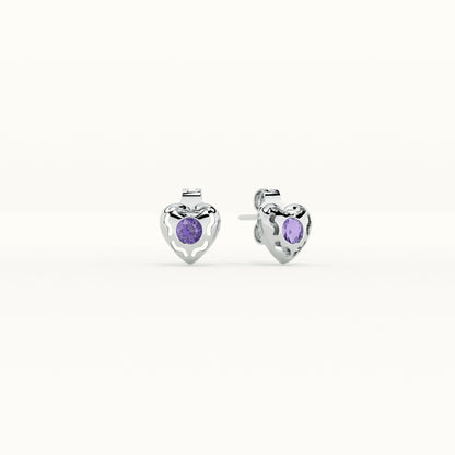Silver Heart 925 Sterling Silver Stud Earrings