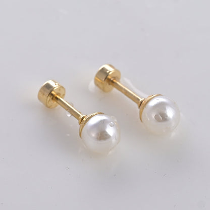 Moonlit Pearl Stud Earrings